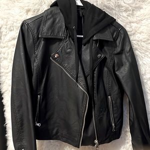 Hooded Leather Bomber